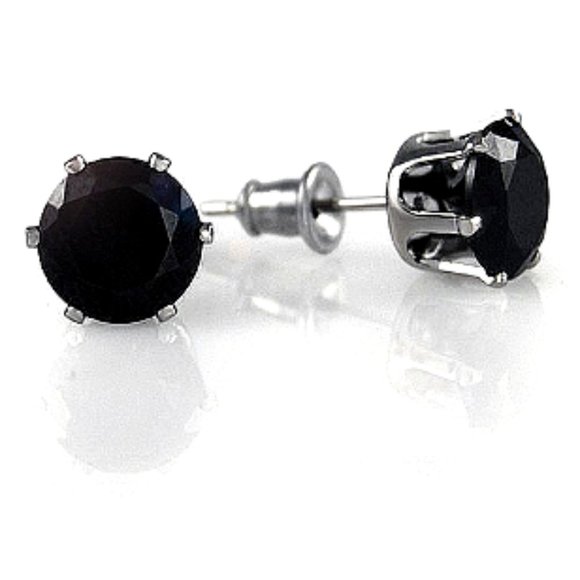 New Beatiful Black Diamond Stud Earring - Picture 2 of 4